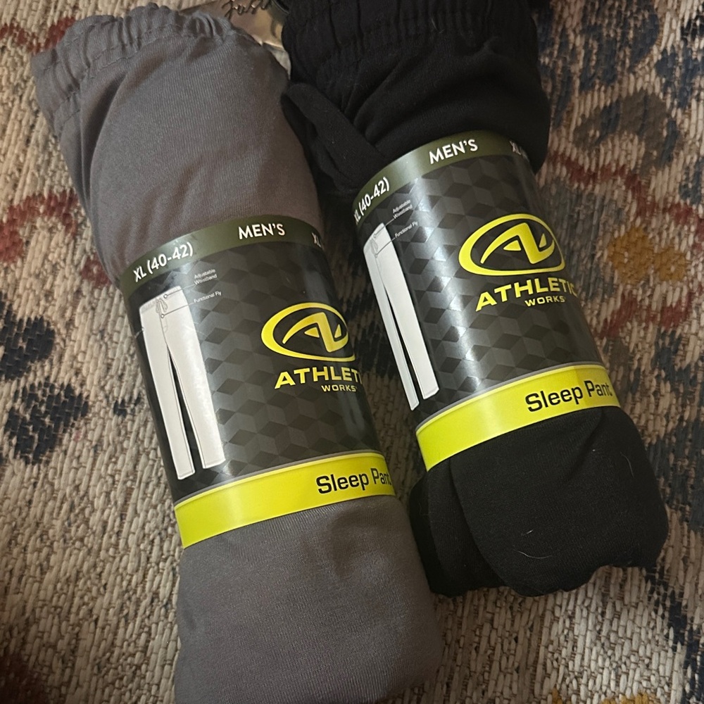 Athletic Works Men's Sleep Pants - Gray and Black